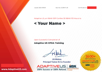 Adaptive US CPOA Certificate