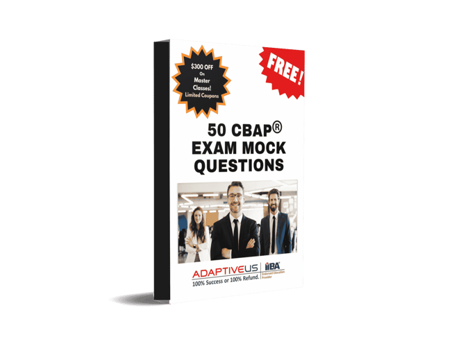 CBAP 50 Mock Questions eBook Cover - Book format v1.0